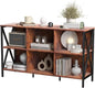 Horizontal Bookshelf Bookcase,Cube Storage Organizer Shelf,Industrial Wide Bookcase with Storage,Low Short Wide Cubby Shelves,Rustic Farmhouse Shelf for Office Bedroom Living Room,47 in(Brown,6 Cube)