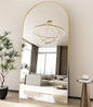 Koonmi 40"x80" Arched Full Length Mirror, Gold Large Floor Mirror with Aluminum Alloy Frame, Standing Hanging or Leaning Wall-Mounted Full Body Mirror for Living Room and Bedroom