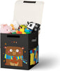 40L Large Toy Storage Box with Lid, Large Toy Box Chest for Kids, Girls and Boys, Nursery Room and Living Room, 13"x13" x16" (black-bear)