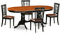 East West Furniture PLNI5-BCH-LC 5 Piece Kitchen Table Set for 4 Includes an Oval Dining Room Table with Butterfly Leaf and 4 Faux Leather Upholstered Chairs, 42x78 Inch, Black & Cherry
