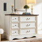 Farmhouse 6 Drawers Dresser for Bedroom with Charging Station, Wood Country Rustic Storage Dressers Organizer, Vintage Design Chest of Drawers for Bedroom, Living Room
