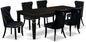 East West Furniture LGDA7-BLK-24 7 Piece Dining Table Set Consists of a Rectangle Kitchen Table with Butterfly Leaf and 6 Polyester Fabric Padded Chairs, 42x84 Inch, Black