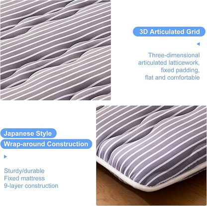 Premium Foam Japanese Floor Mattress Futon Mattress,100% High Density Comfortable Foam,Thicken Tatami Mat Sleeping Pad,Portable Kids Adults Sleeping Mats for Guest Room, Dormitory