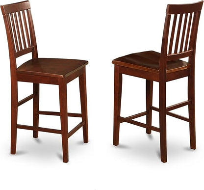 East West Furniture YAVN5-MAH-W 5 Piece Counter Height Dining Set Includes a Rectangle Dinette Table and 4 Kitchen Dining Chairs, 30x48 Inch, Mahogany