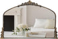 Vintage Arched Mirror, 40"x 30"Antique Baroque Mirror Style Metal Beaded Frame for Entryway Hallway Living Room,Vintage Black