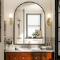 Arch Bathroom Mirror, 26x38 inch Arched Bathroom Mirror/Wall Mounted Vanity Mirror - Arch Metal Frame Wall Mirror for Bathroom Bedroom Living Room, Black
