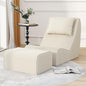 Giant Bean Bag Chair for Adults,Corduroy Chaise Lounge with Unrivaled Back Support, Detachable Neck Pillow, Comfortable Ottoman & Washable Cover for Living Room, Bedroom, Garden(White)
