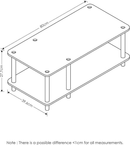 Furinno Just No Tools Dark Cherry Mid Television Stand with Black Tube