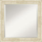 Amanti Art White Bathroom Mirror for Over Sink, 25x25 Country White Wash Square Vanity Mirror, Medium Country Rustic Wood Frame, Hangs Horizonally and Vertically, Bathroom Wall Decor, Beveled Edge