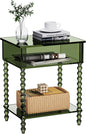 Acrylic Side Table, Clear 3-Tier End Table with Storage, Nightstand for Living Room, Bedroom, Office (Green, 11.8 ×15.7 × 19.7)