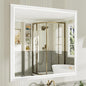 40x38 Inch White Bathroom Mirror for Wall, Thick Metal Framed Rectangle Mirrors for Over Sink, Bedroom, Living Room, Entryway, Anti-Rust, HD Tempered Glass