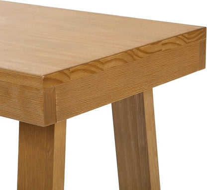 Plank+Beam Classic Rectangular Side Table, 25", Slim Side Table for Living Room, Narrow Nightstand for Small Spaces, Wood End Table for Bedroom, Pecan Wirebrush