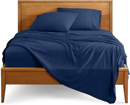 Bare Home Full Sheet Set - Luxury 1800 Ultra-Soft Microfiber Bed Sheets - Double Brushed - Deep Pockets - Easy Fit - 4 Piece Set - Bedding Sheets & Pillowcases (Full, Dark Blue)