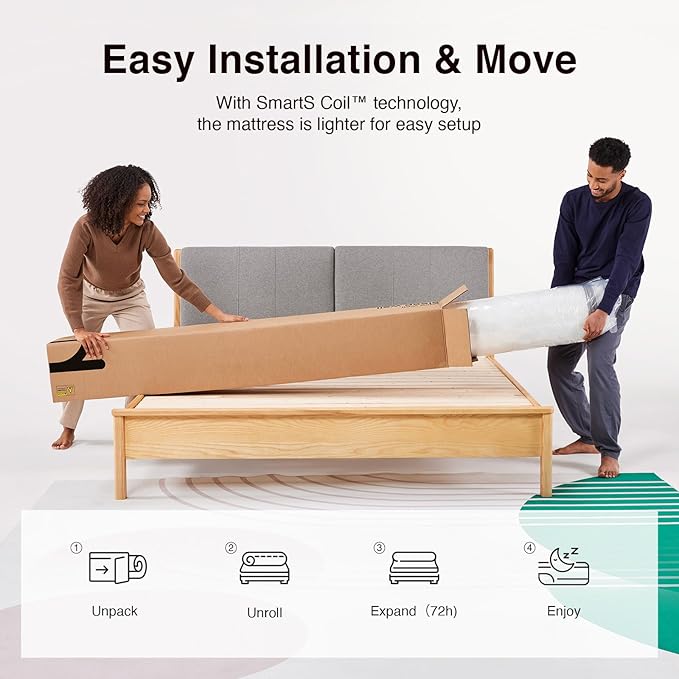 Novilla Twin Mattress, 8 Inch Twin Size Mattresses in a Box with Smarts™ Coil for Pressure Relief, Medium Firm Foam and Spring Hybrid Colchones with CertiPUR-US Certified for Kid for Kidss