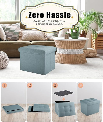 Ottoman Storage Ottoman Foot Rest Stool Foldable Bench with Storage Student Dormitory Bedroom and Entryway 17 X 13 X 13
