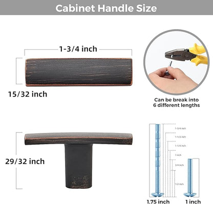 30 Pack Cabinet Handles Single Hole - Curved Cabinet Knobs Oil Rubbed Bronze Drawer Pulls for Kitchen Cupboard Solid Pulls for Dresser Drawer Arch