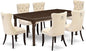 East West Furniture DODA7-MAH-32 7 Piece Dinette Set Includes a Rectangle Dining Table with Butterfly Leaf and 6 Polyester Fabric Upholstered Chairs, 42x78 Inch, Mahogany