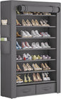 Shoe Rack Storage Cabinet 32 Pairs Organizer Shelf Tall for Shoes Large Free Standing Racks Vertical Shoe Holder Stand with Cover Two Boxes Closet