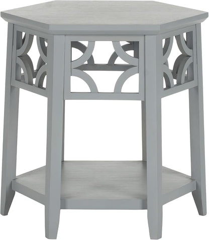 Safavieh American Homes Collection Connor Pearl Blue Grey Hexagon End Table