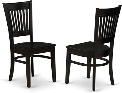 East West Furniture LGVA7-BLK-W 7 Piece Kitchen Table & Chairs Set Consist of a Rectangle Dining Room Table with Butterfly Leaf and 6 Dining Chairs, 42x84 Inch, Black