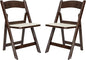 Flash Furniture Hercules Folding Resin– 2 Pack 800LB Weight Capacity Event Chair, Set of 2, Dark Brown