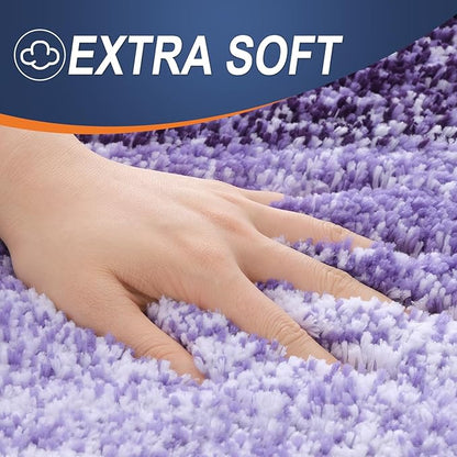 OLANLY Bathroom Runner Rugs 70x24, Extra Soft Absorbent Microfiber Bath Rugs, Rubber Backing, Quick Dry, Machine Washable Bath Mats for Bathroom Floor, Tub and Shower, Home Decor Accessories, Violet
