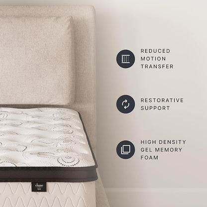Signature Design by Ashley King Size Chime 12 Inch Medium Firm Hybrid Mattress with Cooling Gel Memory Foam for Pressure Relief, Fiberglass Free, Mattress In A Box