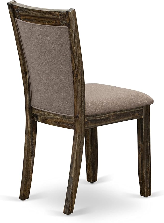 East West Furniture X727MZ748-5 5 Piece Dining Room Furniture Set Includes a Rectangle Dining Table with X-Legs and 4 Coffee Linen Fabric Upholstered Chairs, 40x72 Inch, Multi-Color