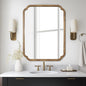 WallBeyond 30" x 40" Rounded Corner Arch Wall Mirror with Wood Frame for Entryway, Living Room or Bedroom Home Decor - Light Woodgrain, Honey-Colored