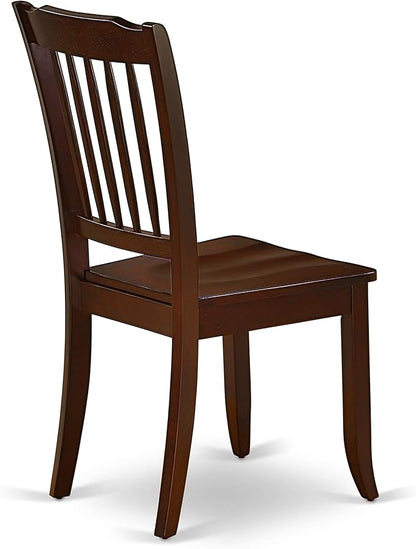 East West Furniture HBDA3-MAH-W 3 Piece Modern Dining Table Set Contains a Round Wooden Table with Pedestal and 2 Dining Chairs, 42x42 Inch, Mahogany