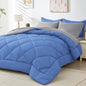 HEVUMYI Royal Blue & Light Grey Twin Comforter Set - 5-Piece All Season Bed in a Bag Twin, Ultra Soft Bedding Set with Comforter, Flat Sheet, Fitted Sheet, Pillowcases, Pillow Shams, Royal Blue