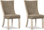 Signature Design by Ashley Bolanburg Modern Farmhouse Upholstered Dining Chair, 2 Count, Brown