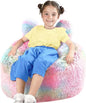 Bean Bag Chair for Kids with Plush Faux Fur Cover, 2.5FT Memory Foam Filled Bean Bag for Teens & Kids, Lazy Sofa for Living Room/Bedroom/Dorm, Rabbit-Ears Design