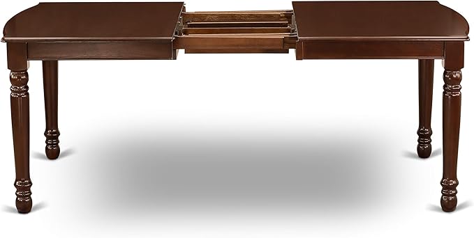 East West Furniture DONO9-MAH-W 9 Piece Kitchen Table Set Includes a Rectangle Dining Table with Butterfly Leaf and 8 Dining Room Chairs, 42x78 Inch, Mahogany