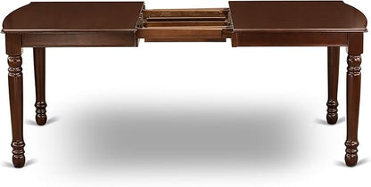 East West Furniture DOCA5-MAH-LC 5 Piece Dining Room Table Set Includes a Rectangle Wooden Table with Butterfly Leaf and 4 Faux Leather Kitchen Dining Chairs, 42x78 Inch, Mahogany