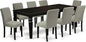 East West Furniture LGAB9-BLK-06 9 Piece Dining Room Furniture Set Includes a Rectangle Wooden Table with Butterfly Leaf and 8 Shitake Linen Fabric Parson Chairs, 42x84 Inch, Black
