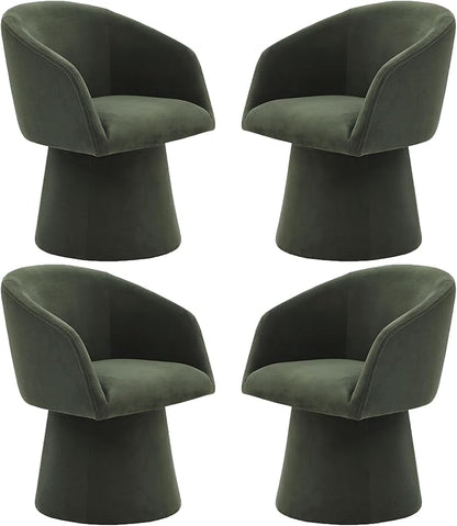Swivel Dining Chairs Modern Accent Armchair Side Deskchair for Diningroom Vanity Bedroom Livingroom Reading Room,Green,4 Box