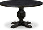 I53-11-TP Wooden Table with Acacia Wood Round Tabletop and Stylish Pedestal Base - Sand Blasted Black Finish