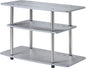 Convenience Concepts Designs2Go No Tools 3-Tier Stand Entertainment Center 37 Inches, Modern TV Console with Shelves for Living Room, 31.5", Gray
