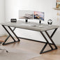 LVB Large Home Office Desk, Long Industrial Computer Desk, Metal Wood Writing Study Computer Table for Student, Big Modern Executive Simple Gaming Work Desk for Bedroom, Light Grey, 60 Inch