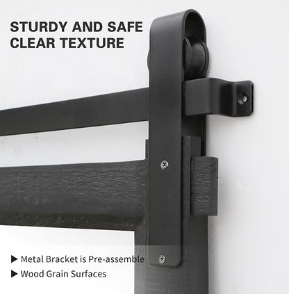 Farmhouse Barn Door Mirror: 22"x30" Black Rustic Wood Frame Mirror for Wall - Home Decor for Entryway/Bathroom/Living Room
