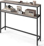 VASAGLE Console Table, 2-Tier Narrow Sofa Table with 2 Shelves, 7.9 x 39.4 x 31.5 Inches, for Living Room, Hallway, Entryway, Heather Greige and Ink Black ULNT131K02V1