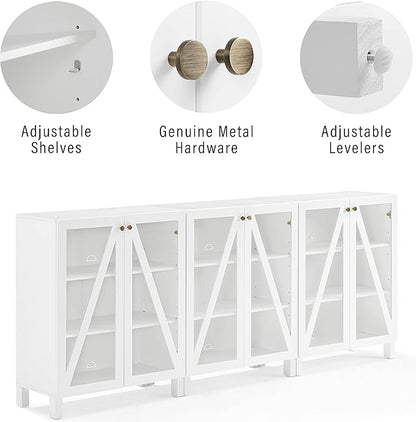 Crosley Furniture Cassai 3-Piece Entertainment Center TV Stand, Media Console, Vinyl Record Storage, White