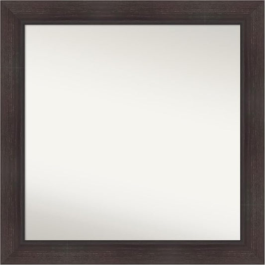 Amanti Art Brown Bathroom Mirror for Over Sink, 32x32 Sloped Espresso Square Vanity Mirror, Large Modern Contemporary Frame, Hangs Horizonally and Vertically, Bathroom Wall Decor, Non-Beveled Edge