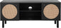 SAFAVIEH Home Collection Ophelia Black 2-Door 2-Shelf Entertainment Media Stand (Fits up to a 50" Flatscreen TV)