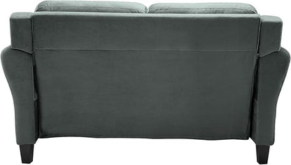 Lifestyle Solutions Harrington Loveseat, Dark Grey