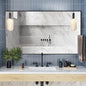 55x36 Inch Black Bathroom Mirror for Wall, Aluminum Frame Rectangle Rectangular Vanity Mirror, Modern Large for Bedroom, Living Room, Horizontal or Vertical