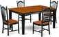 East West Furniture QUDO5-BCH-W 5 Piece Modern Dining Table Set Includes a Rectangle Wooden Table with Butterfly Leaf and 4 Dining Room Chairs, 40x78 Inch, Black & Cherry
