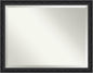 Amanti Art Bathroom Mirror for Over Sink, 35x45 Filigree Gloss Black Rectangle Vanity Mirror, X-Large Traditional Frame, Hangs Horizonally and Vertically, Bathroom Wall Decor, Beveled Edge