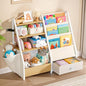 Kids Bookshelf and Toy Storage - Book Shelf for Kids Rooms, Toddler Bookshelf Baby Bookcase for Nursery, Montessori Toy Organizer, Burlywood